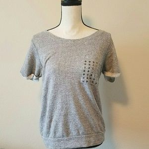 Short Sleeved Gray Sweater