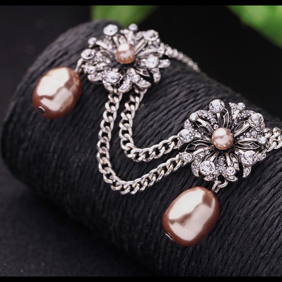 FLOWER FAUX PEARL CHOKER - Picture 4 of 6