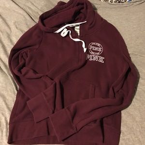 PINK 3/4 zip up hoodie