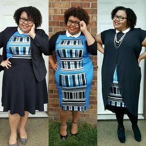ELOQUII Blue geometric dress