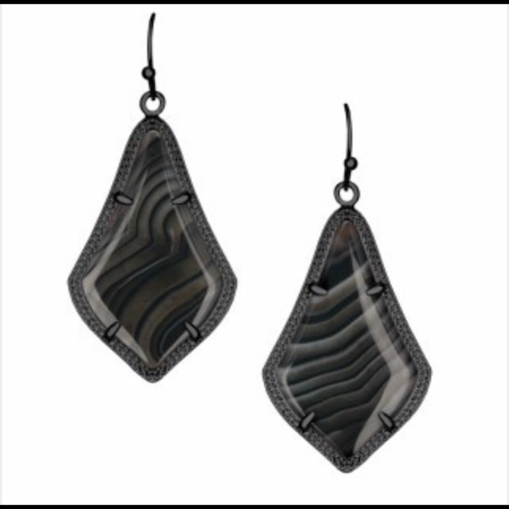 Kendra Scott Black Agate Alex Earrings
