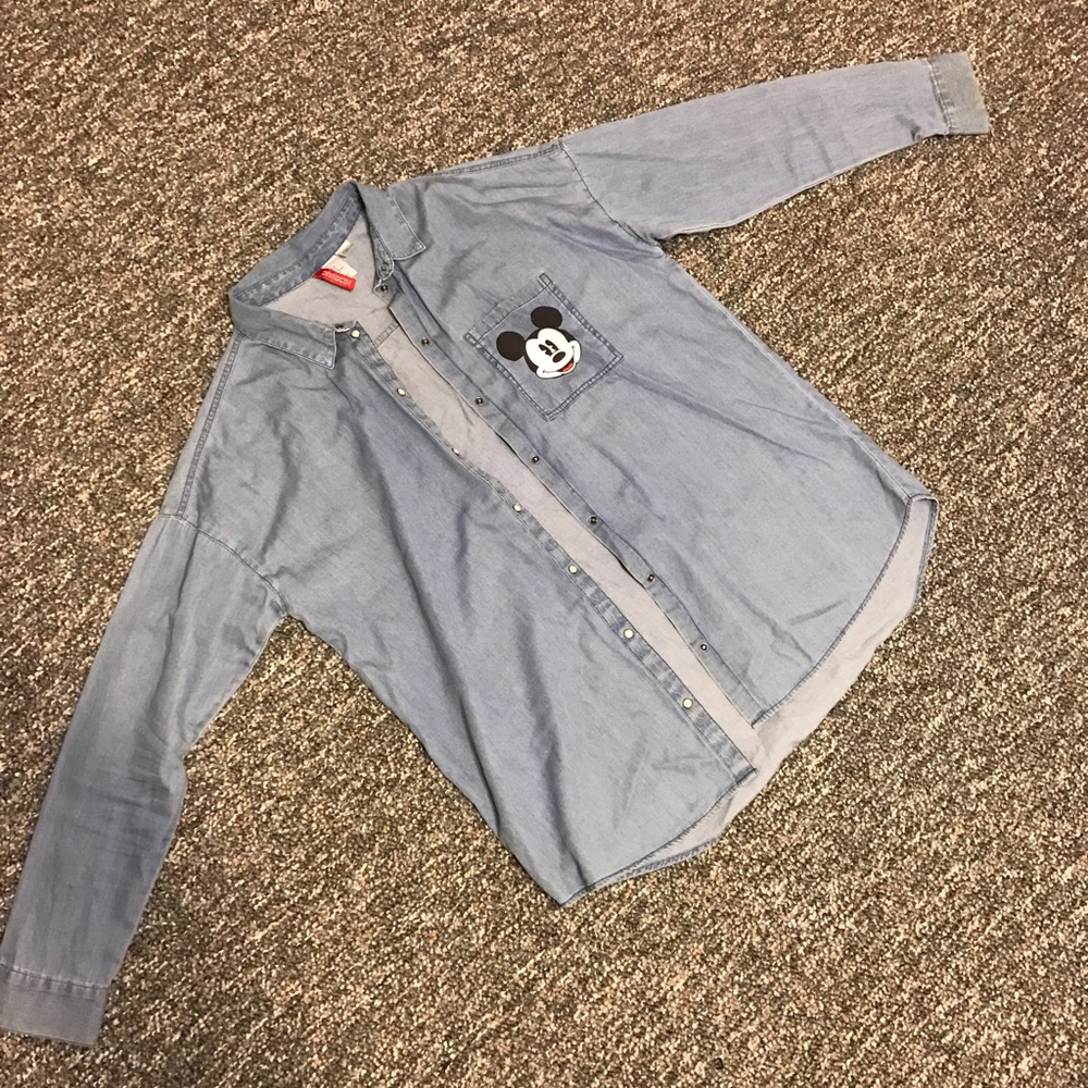 H&M Mickey Mouse women's demin shirts