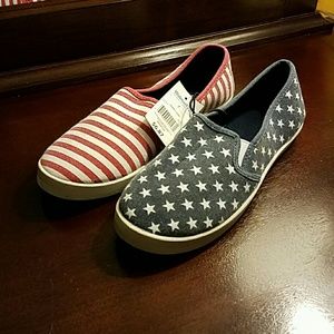 BRAND NEW America flag tom tom shoes