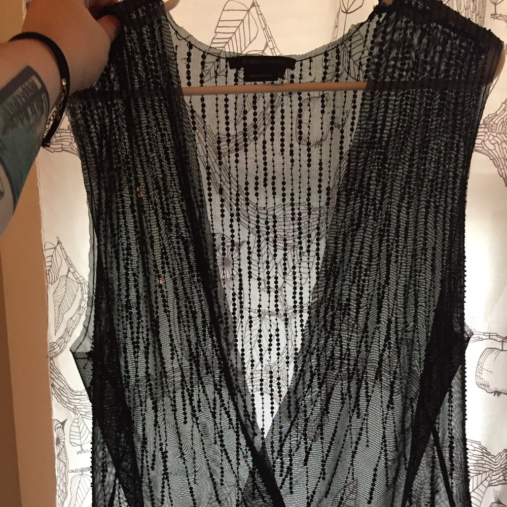 BCBG black sequin top
