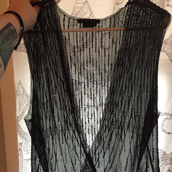 BCBG black sequin top - Picture 1 of 3