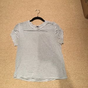 Black and white striped short sleeve top