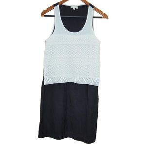 Silk/cotton blend navy blue lace dress made in USA