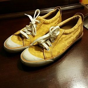 Gold coach sneakers