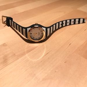 Kate Spade Striped Rubber Band Watch