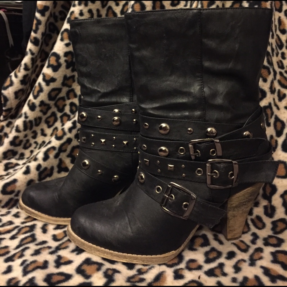 Wild Duces by Eddie Moran Black Paige Boots 9