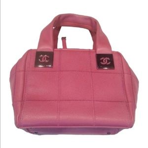 Authentic  Chanel  cc pink handbag tote
