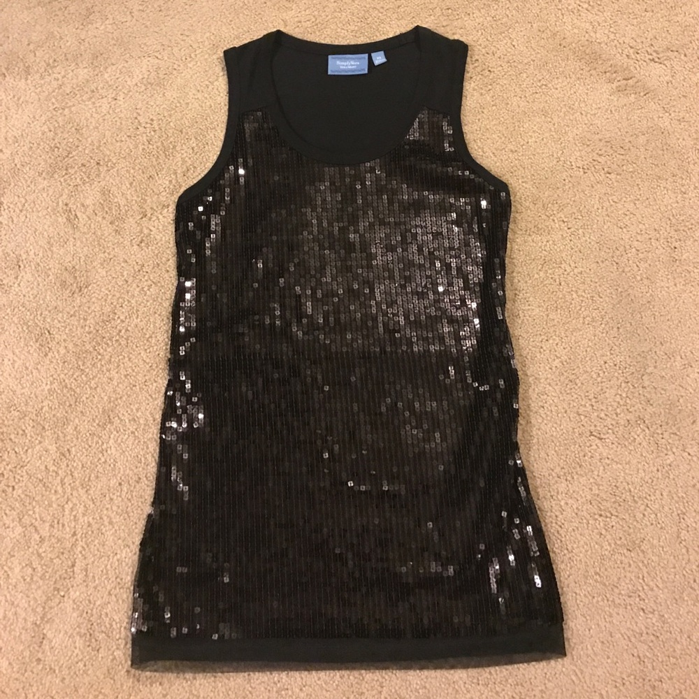 Black XS sequined tank top. GUC!