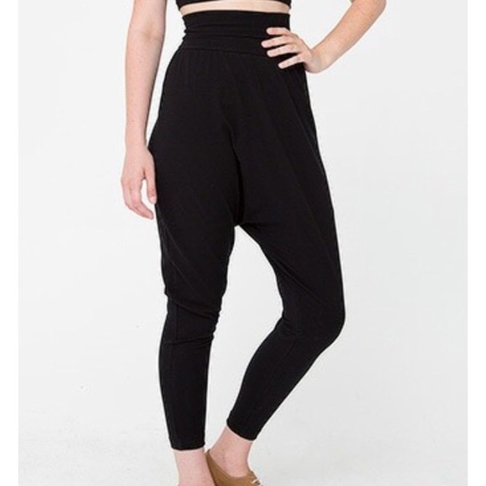 ISO AMERICAN APPAREL HAREM PANTS in BLACK