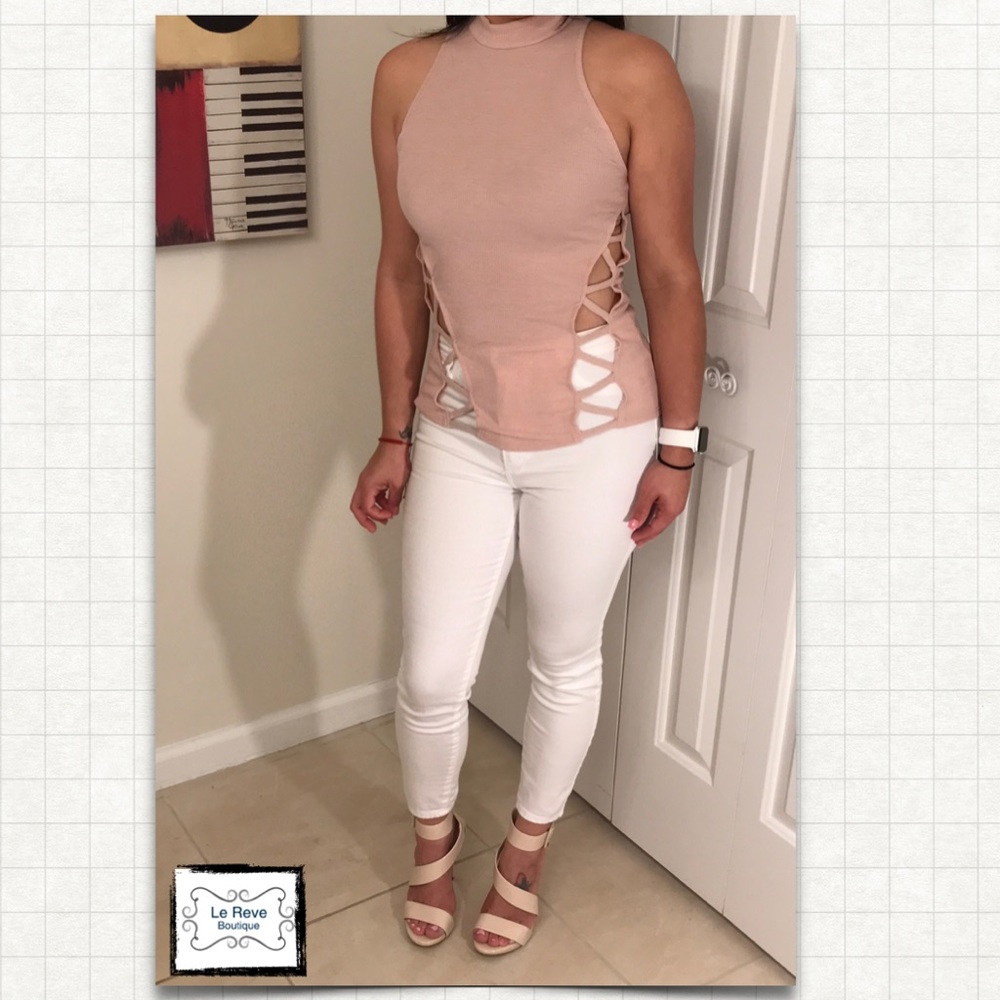 Light Peach Neck Top