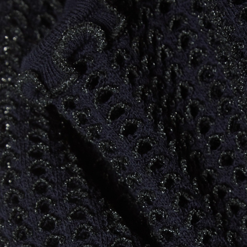 NWT 3.1 Phillip Lim Navy Metallic Knit Crop - Picture 3 of 5
