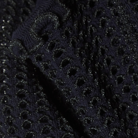 NWT 3.1 Phillip Lim Navy Metallic Knit Crop - Picture 3 of 5