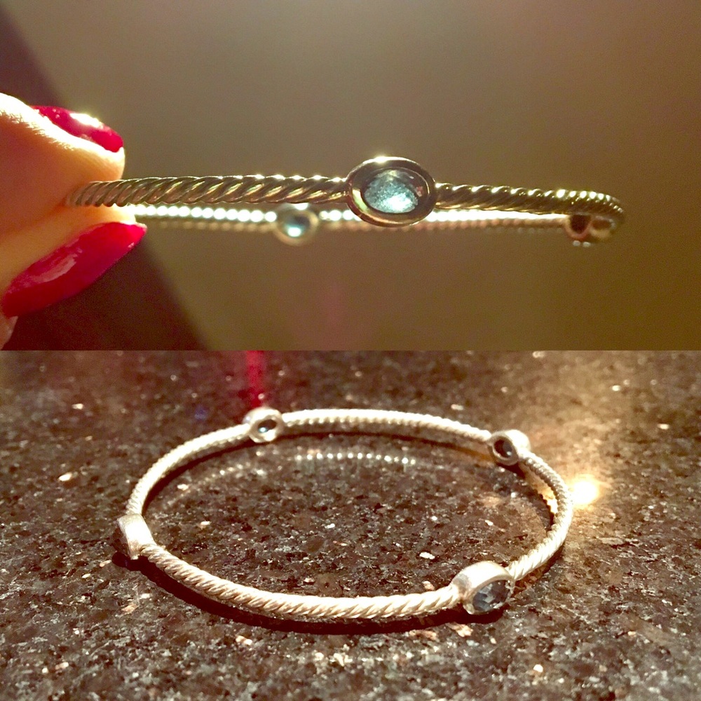 David Yurman blue topaz silver 10x8mm 1 bangle