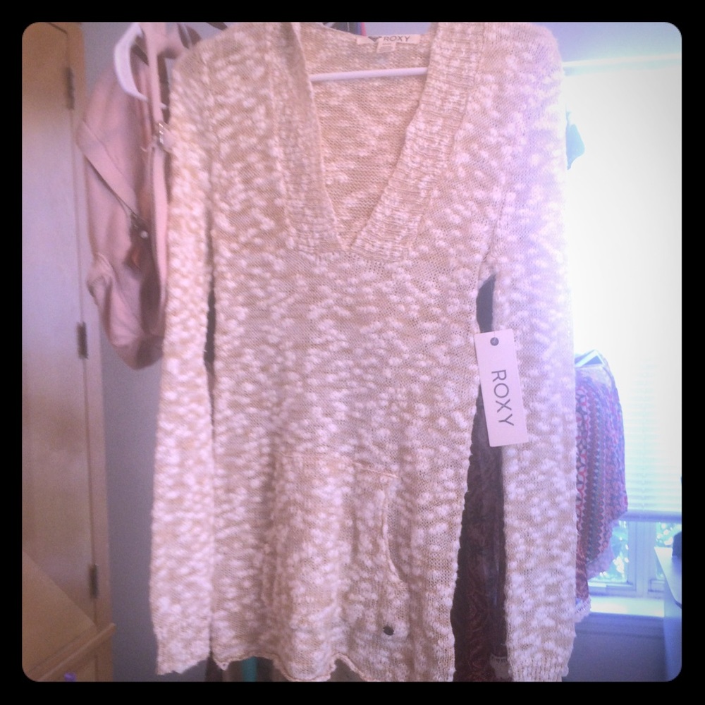 Crochet style Roxy tunic hoodie