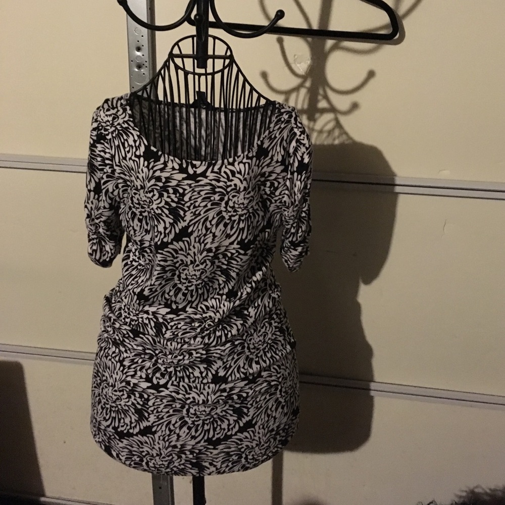 Black and white flowered dress