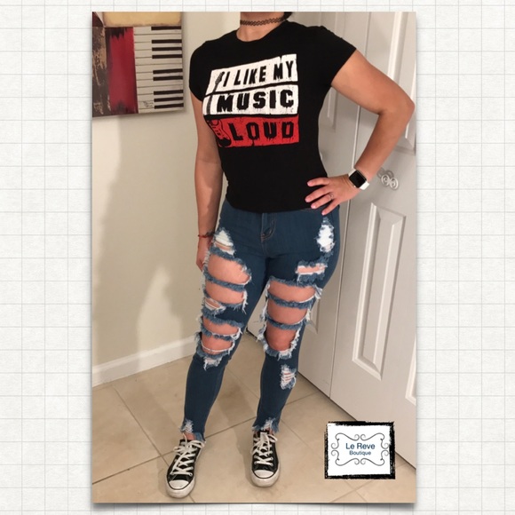 Graphic Tee "I Like My Music Loud" - Picture 1 of 3