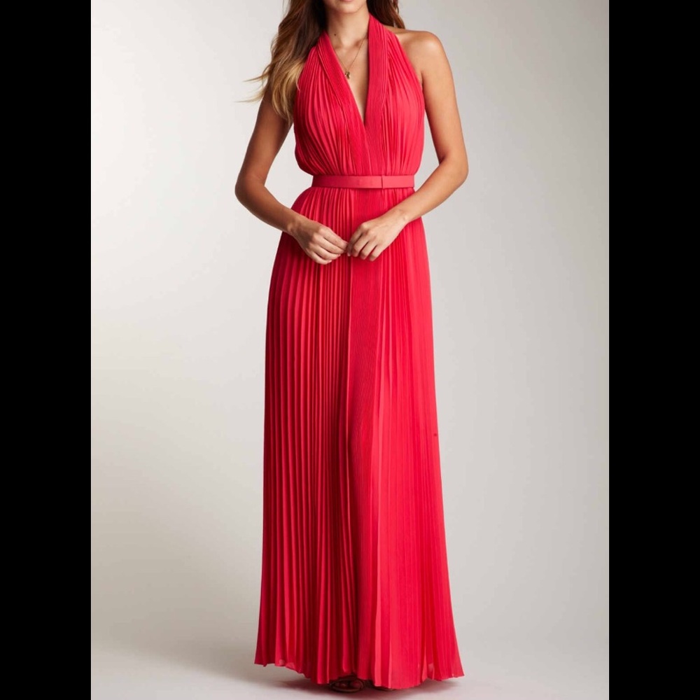 NWT Halston Heritage Pleated Gown w/belt