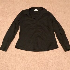 Old Navy Black long sleeve button down shirt Sz L