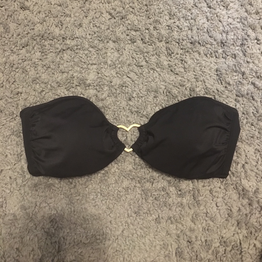 Large Victoria's Secret Black Bandeau w/ Gold Trim