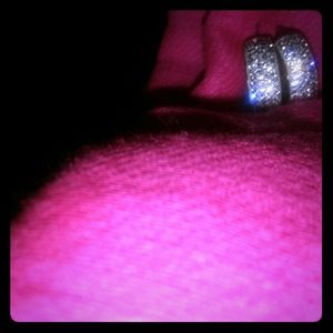 10 KT white gold  simulated diamond earings