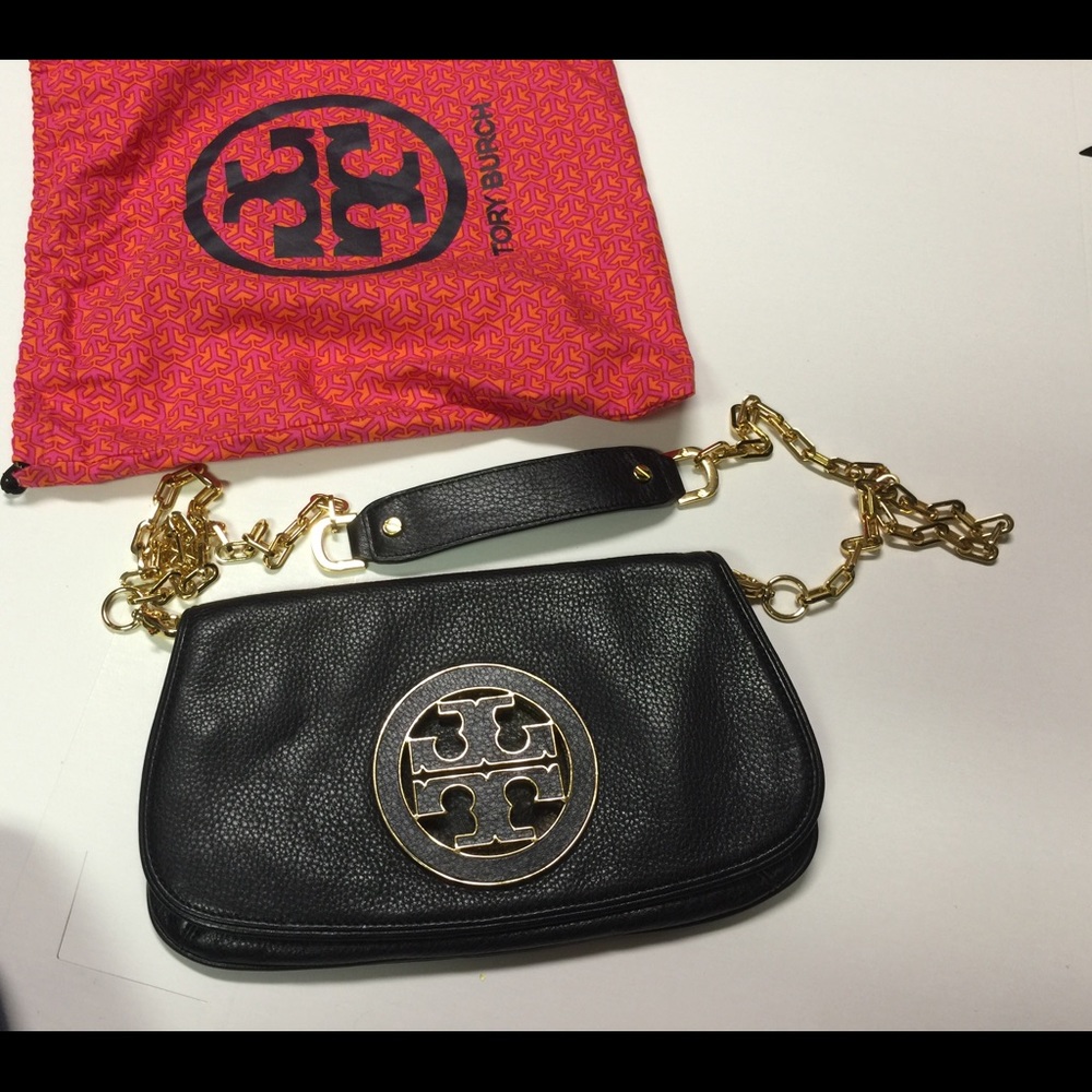 Tory Burch Amanda logo clutch purse