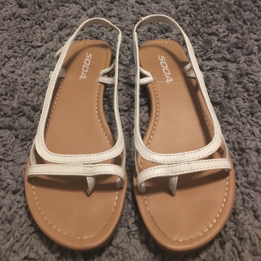 White Sandals Size 7