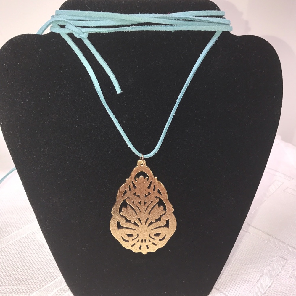 Gold/Brown Wooden Pendant