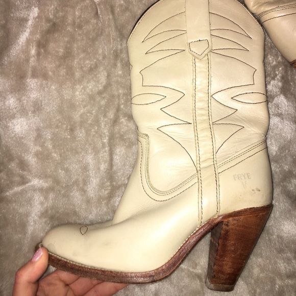 Vintage frye leather mid calf heel boots 5.5 - Picture 3 of 7