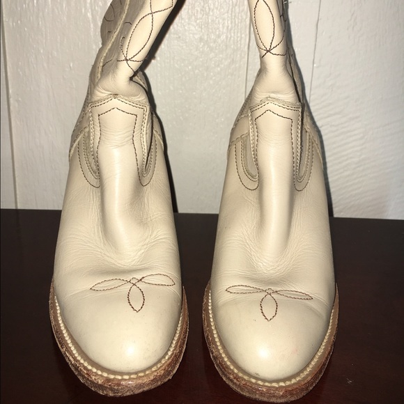 Vintage frye leather mid calf heel boots 5.5 - Picture 7 of 7