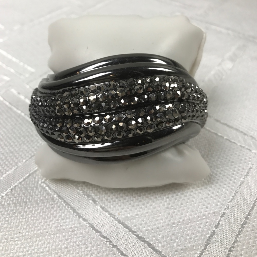Gunmetal "Marcasite" Cuff Bangle
