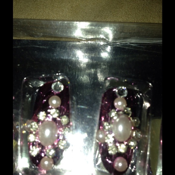 Fancy design mirrors nails ( pink).