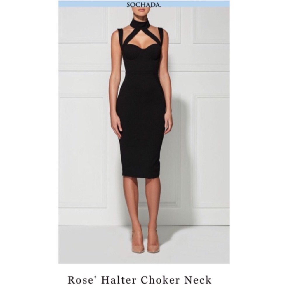 Halter bodycon bandage dress