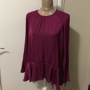 Magenta A line Bell Sleeves Top