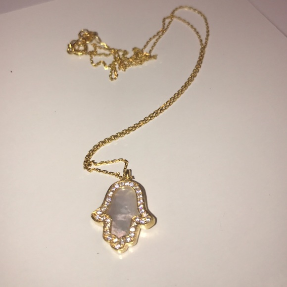 HAMSA PENDANT ONYX STERLING-SILVER&CUBIC ZIRCONIA - Picture 2 of 4