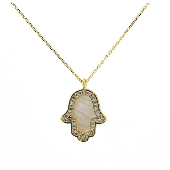 Jewelry - HAMSA PENDANT ONYX STERLING-SILVER&CUBIC ZIRCONIA