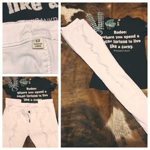 White, distressed, skinny jeans