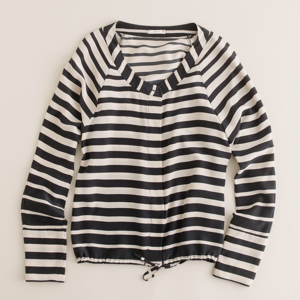 J. Crew Novo-Stripe Bomber Blouse