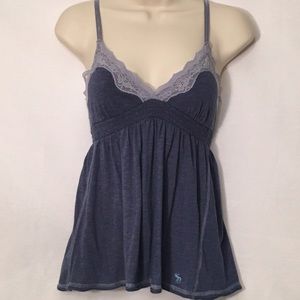 Abercrombie & Fitch Denim Colored Cami w/ Lace