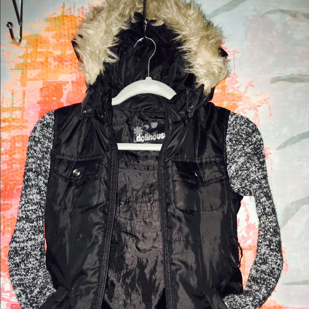 Girls 10/12 Dollhouse faux fur hooded jacket