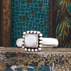 **RETIRED** SILPADA Button Frame Pearl Ring