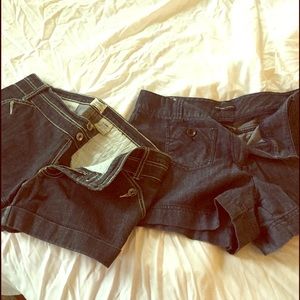 Two pairs of denim shorts size 10 and large