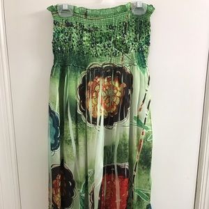 Green tube dress