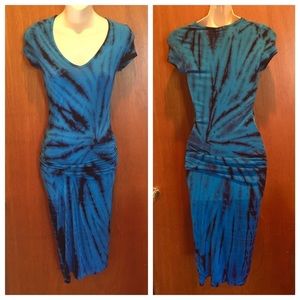 Young, Fabulous and Broke tie die ruched dress