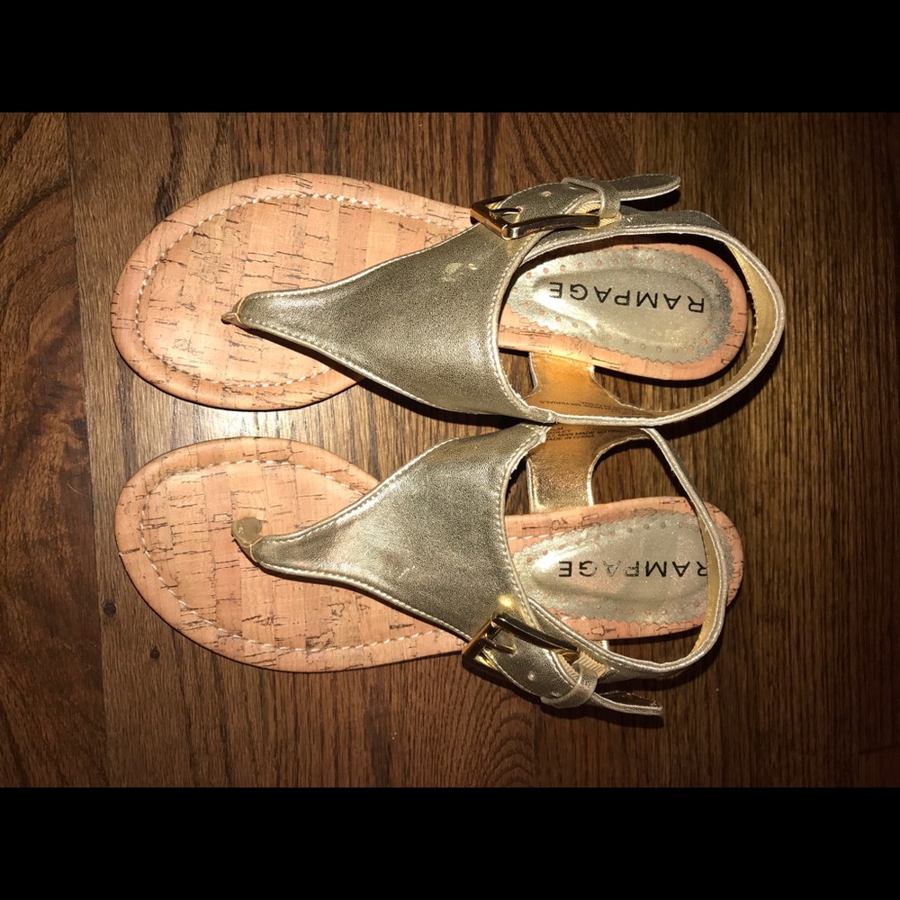 Rampage Gold Thong Sandals