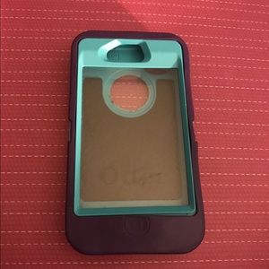 Purple and teal otter box iPhone Case