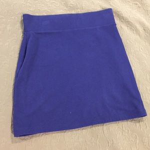 Blue/purple high waisted stretch mini skirt